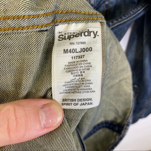 Superdry Men's Blue Denim Casual Button Down Shirt - Picture 7 of 10